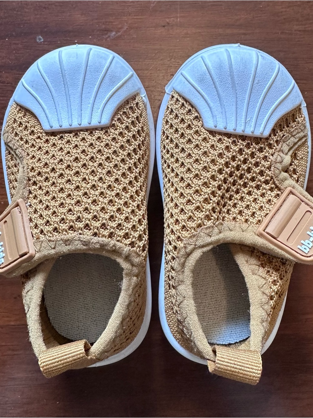 Kids Mesh Slip-On Shoes in Tan